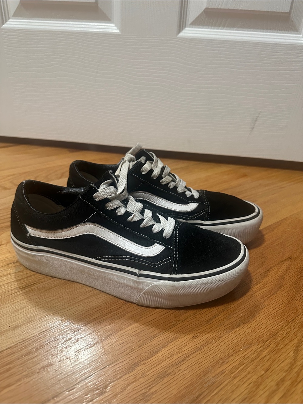Vans Black and White Low-Top Skate Sneakers